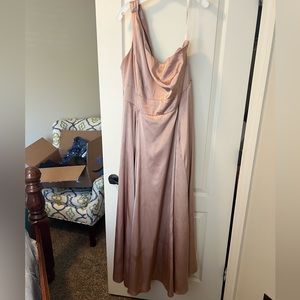 David’s Bridal Galina Signature “One Shoulder Draped Charmeuse Bridesmaids”